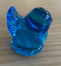 Vintage Blue Bird of Happiness Art Glass Handmade Paperweight Leo Ward
