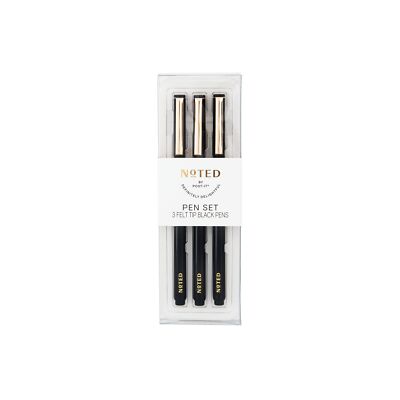 Post-it  3pk Pens NTD8-PEN-BK, 3 Felt Tip Black Pens