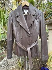 Nordstrom Bp.~new Genuine Lamb’s Skin Leather Double Breasted Belted Jacket Med.
