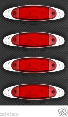 # 4x 24V Red 12 LEDs Position Chrome Side Marker Lights for Ford Iveco DAF MAN