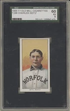 1909 T206 Charles Seitz Southern League Norfolk Tides Old Mill Back SGC 5