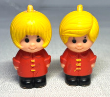 Kenner Tree Tots Figures Firefighter Girl and Boy Vintage 1976 General Mills