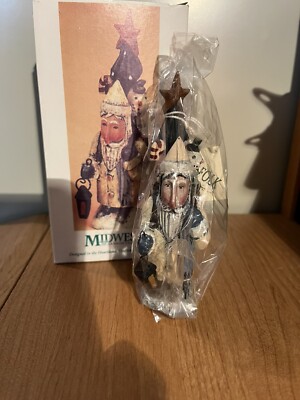 MIIDWEST OF CANNON FALLS GREG GUEBEL SANTA W/LANTERN, SNOWNMAN, TREE, CANDY MIB