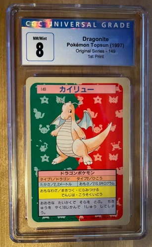 Dragonite Pokemon Topsun 1997 Original Series 149 1st Print CGC 8 Blue Back