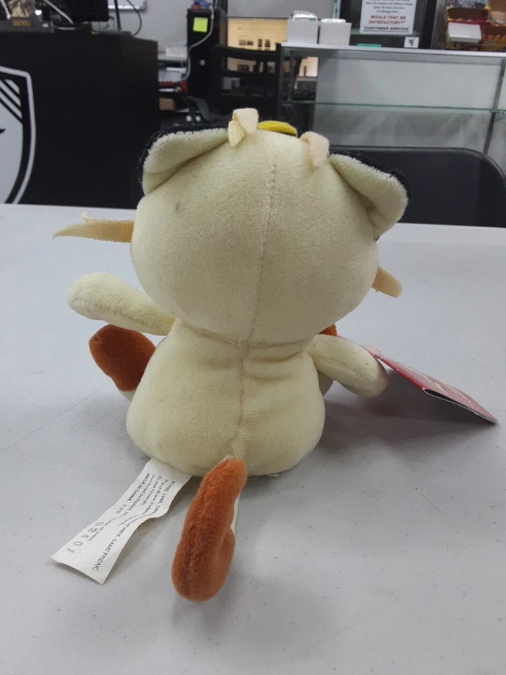 1998 Pokemon Meowth #52 Beanbag Plush Toy 5.5" Hasbro Game Freak Read - Image 4 of 4