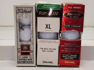 Top Flite XL 2000 Super Titanium Spalding Golf Balls Mixed Lot of 9 Titleist New