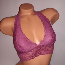 Victoria Secret PINK Bralette Bra XS Mauve Pink Halter Unlined No Padding Wirele