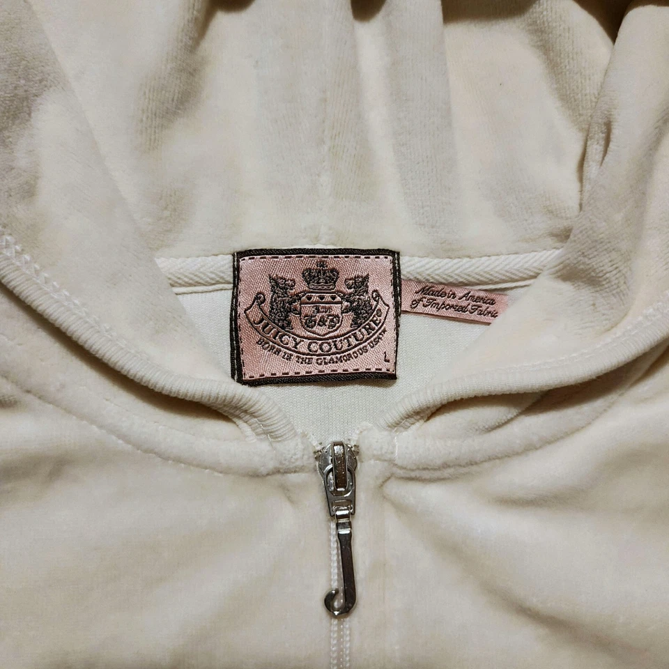 Y2k 2000s Vintage Juicy Couture Velour Zip-Up Hoodie Sweater - Image 3 of 4