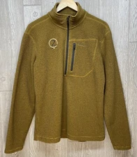 Simms Mens 1/4 Zip Fleece Brown Sweater Pullover Outdoors Fishing Size Small