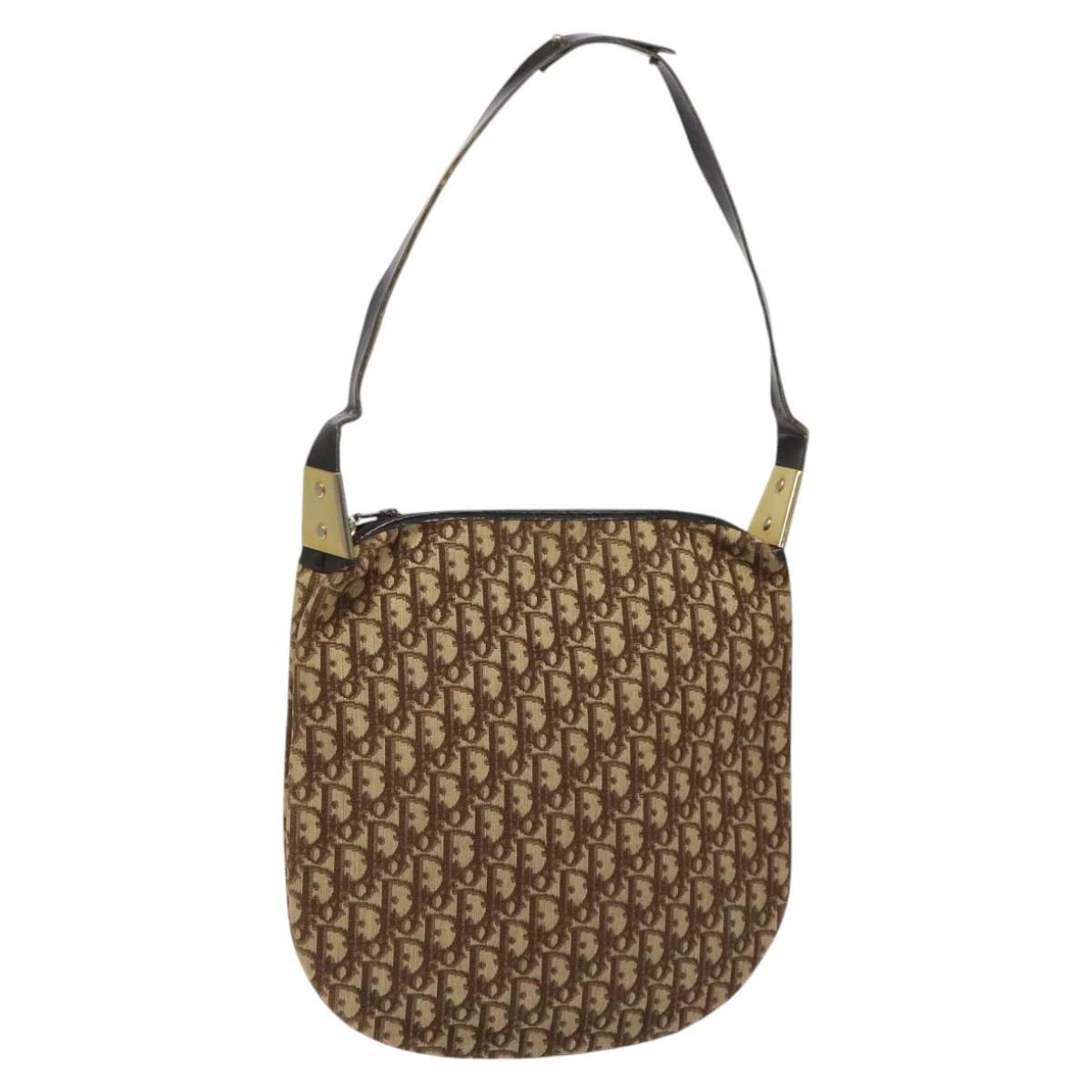 Sac bandoulière Christian Dior trotteur toile marron authentique 115905