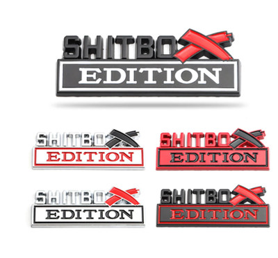 2Pack For SHITBOX EDITION EMBLEM BADGE Aufkleber  DECAL 3D NAMEPLATE METAL