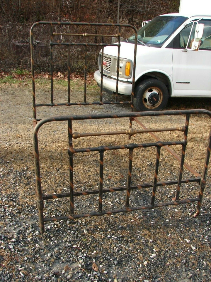 Antigua cama de latón y hierro - Cama de hombro redonda - BONITA - VER FOTOS - #10 Foto 4 de 4