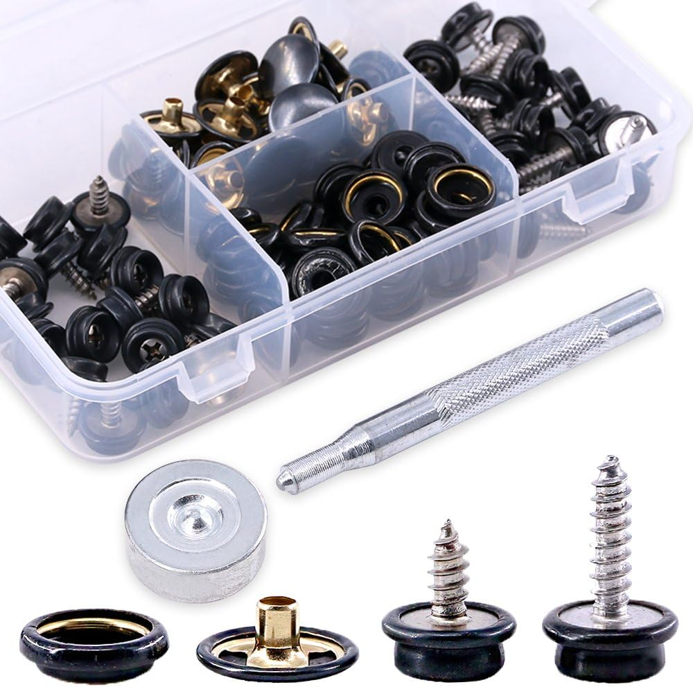 120-Piece Boat Cover Snap Button Kit, Stainless Steel with Setting Tools