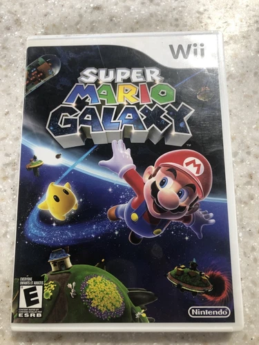 SUPER MARIO GALAXY NINTENDO WII COMPLETE GAME DISC, manual AND CASE NES HQ