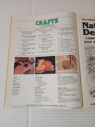 Crafts N Things March April 1981 Dough Art Plaque, Crocheted Eggs And Basket - Picture 5 of 12