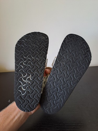 Birkenstock Sandals Womens Size EU 39 Whote Marble Buckle Strappy Footbed Casual - Picture 8 of 10