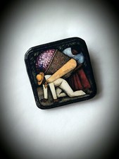 Diego Rivera Flower Carrier Brooch Handmade Polymer Clay