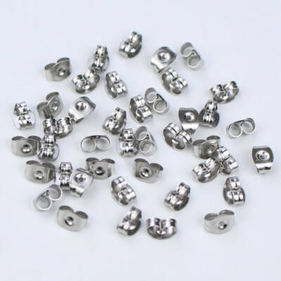 200pcs Stainless Steel Butterfly Earring Backs Clutch Ear Nuts Jewelry Findings