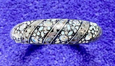 BRIGHTON CRYSTAL VOYAGE OPALESCENT+IRIDESCENT WHT SWAROVSKI CRYS BRACELT VG+ VTG