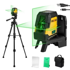 PREXISO NEW 100Ft Rechargeable Self Leveling Laser Level Dual Modulus Line Laser