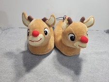 Rudolph The Red Nosed Reindeer Plush Slippers Girls Boys Toddler Size 5-6