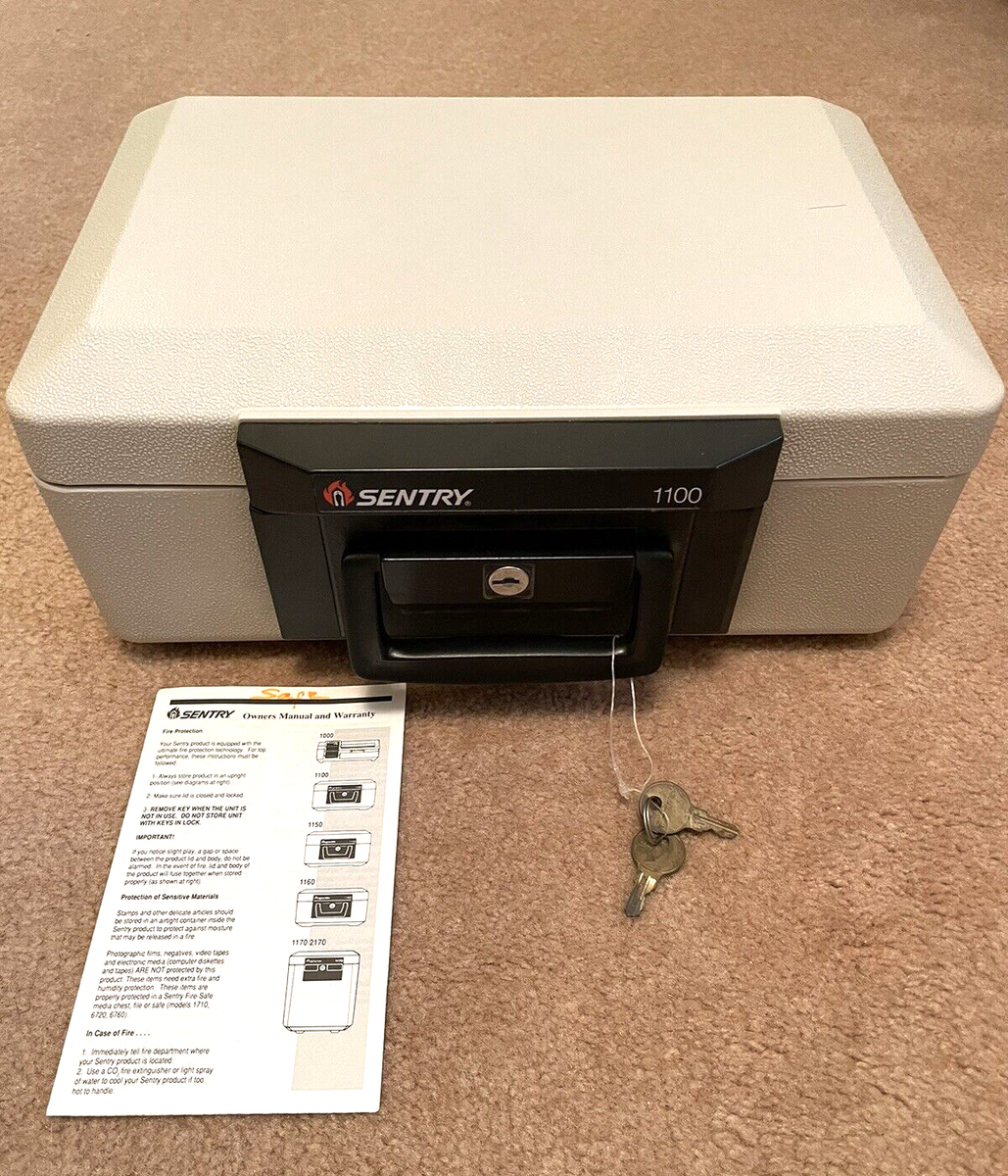 SENTRY SAFE 1100 Portable Water proof & Fireproof Lockbox With Two