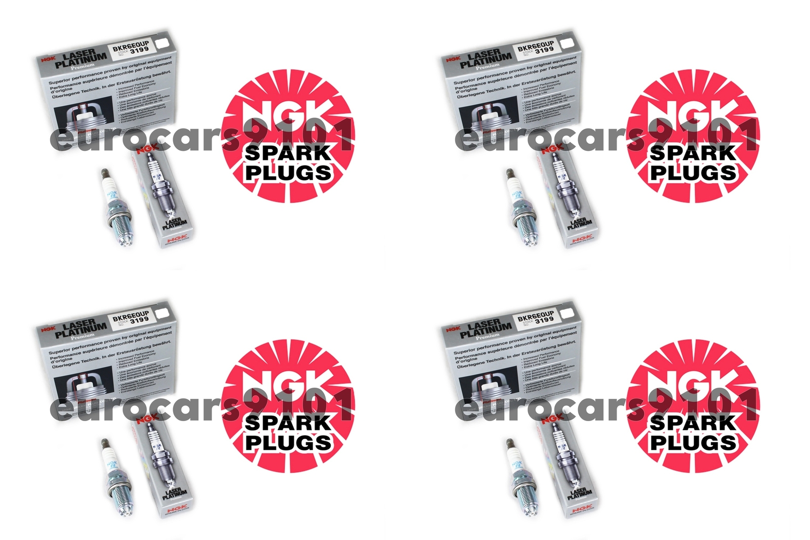 NGK Spark Plugs 3199 12120037607 Set of 4