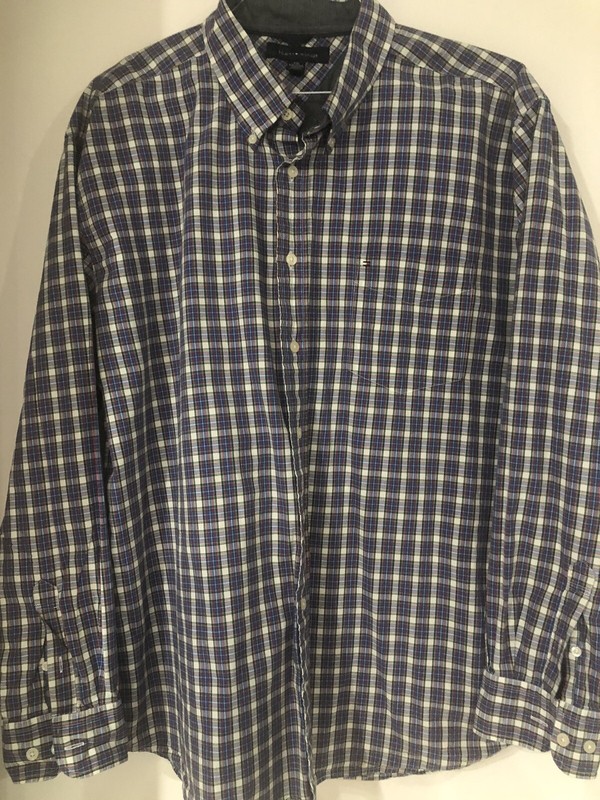 Tommy Hilfiger Mens shirt XXL Long Sleeve Multi Color Plaid       #427