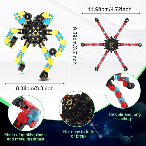 100 Pcs Funny Sensory Fidget Toy Bulk Transformable Chain Robot Finger Toys F... - Picture 3 of 7