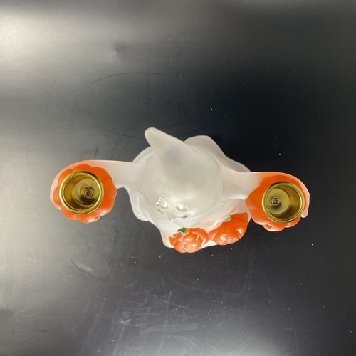 Ghost Taper Candle Holder Pumpkins Jack-O-Lanterns Frosted Acrylic Halloween - Picture 5 of 6