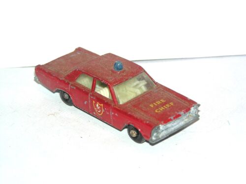 Vintage Matchbox Lesney #55/59 Ford Galaxie Fire Chief **YELLOW LIGHT SPECIAL**