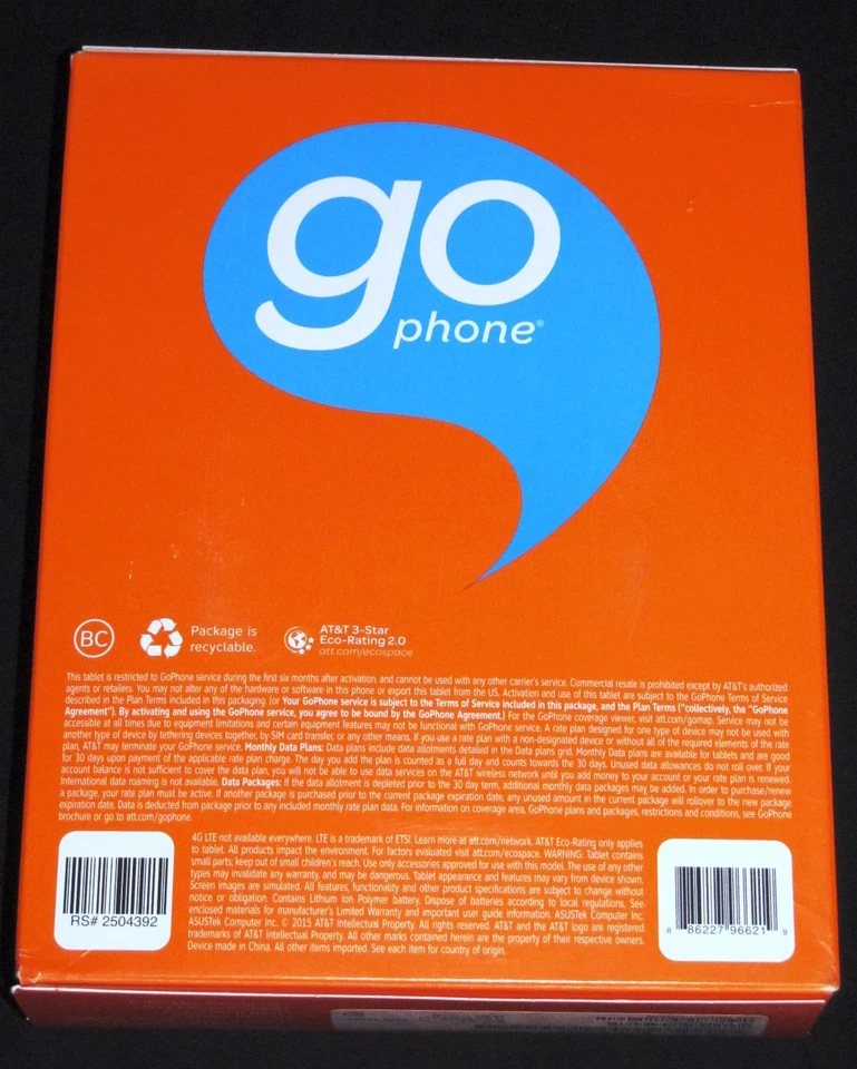 New Sealed (AT&T Prepaid) ASUS MeMO Pad 7 LTE Quad-Core 16GB 7" Android Tablet - Image 4 of 4