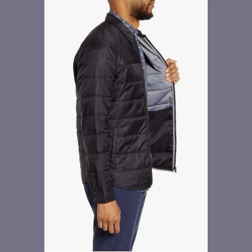 258 BOSS Hugo Boss Size M Mens Landolfo Quilted Jacket In Dark Indigo