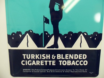 Metal Bugler Cigarette Sign Bugle Boy Army Band Camp Tobacco Military Horn 