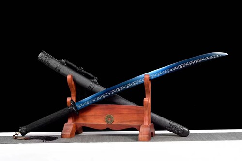 41''Chinese Brotherhood of Blades Unsharpened Blue T1095 Dao Ming Dynasty Sword - Picture 10 of 11