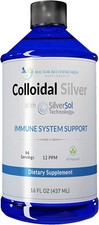Colloidal Silver Liquid - 12 PPM Premium Silver Solution, 60 MCG per Serving, Al