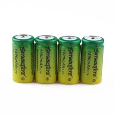 4pcs SKYWOLFEYE 1800mAh 16340 Battery CR123A 3.7V Rechargeable Li-Ion Cell USA
