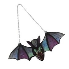 Halloween Bat Window Hanging Suncatcher Reflective Effect Colorful Stained Bat