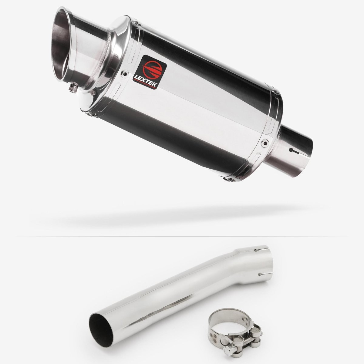 Lextek Stainless Steel YP4 Stubby Exhaust 200mm with Link Pipe Silencer Rear