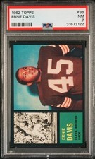 1962 Topps Ernie Davis Cleveland Browns Heisman Trophy Rookie PSA 7 NM