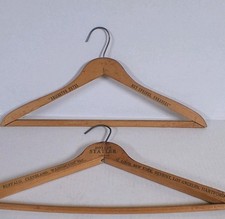 Vintage Wooden Hotel Clothes Hangers Lot Of 2 Arlington Hotel Holtels Statler