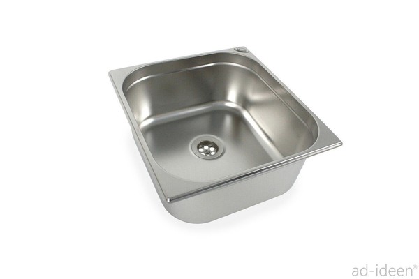 "1 1/2\" Edelstahl SpüLe SpüLbecken 354X325X150 Mm Waschbecken Marktstand Imbis"-image