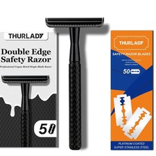Matte Black Safety Razor and 50 Blades