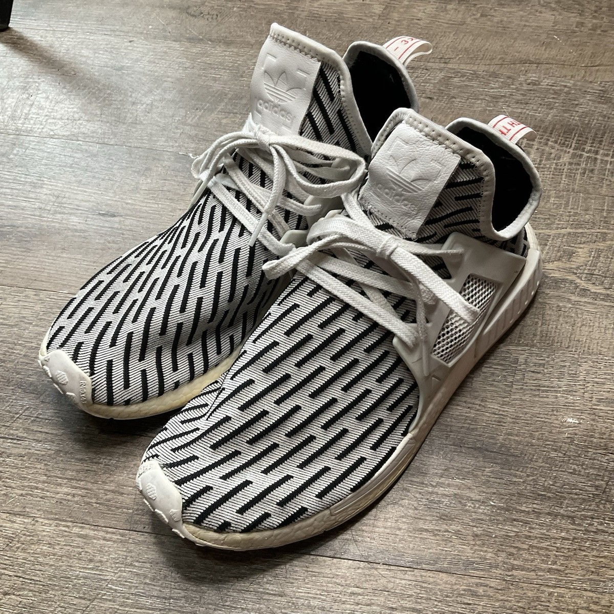 Adidas NMD XR1 Zebra Mens Size 13 White Black Running Shoes Sneakers BB2911