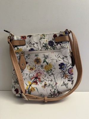 MultiSac Shoulder Bag Purse Womens Ivory Floral Excellent Condition!!!!