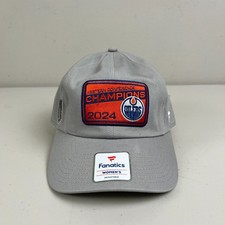 EDMONTON OILERS Fanatics Women's NHL Natural 2024 Champions GRAY Cap Hat