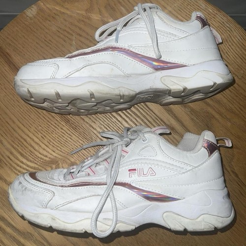 FILA White & Pink Holographic Chunky Shoes - Picture 7 of 8
