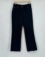 St. John Collection Black Twill Stretch Straight Leg Trouser Pants Sz 6