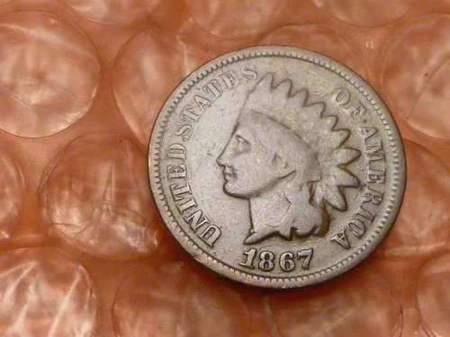 1867 Indian Head Cent/Penny Semi-Key-Date VG #3