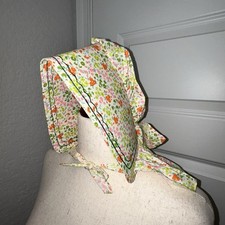 Vintage Handmade Ditsy Floral Print Cottagecore Bonnet